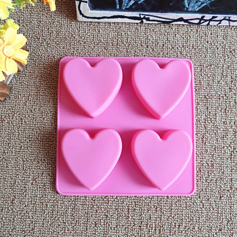 1PC 4 Hole DIY Silicone Mold For Handmade Soap Heart Shape Topic Cake Mold Decorations Baking Tools OK 0976
1PC 4 Hole DIY Silicone Mold For Handmade Soap Heart Shape Topic Cake Mold Decorations Baking Tools OK 0976