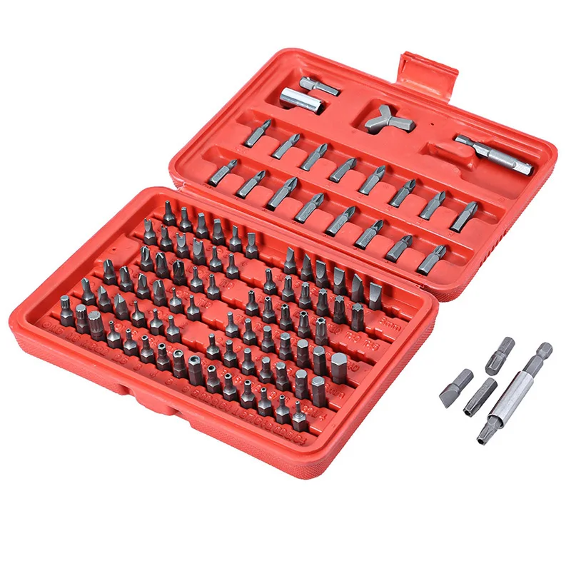 100pcs Electric Screwdriver Set Multifunction Head Driver Set Post Sleeve Cross Word Head With Carry Case
100pcs Electric Screwdriver Set Multifunction Head Driver Set Post Sleeve Cross Word Head With Carry Case