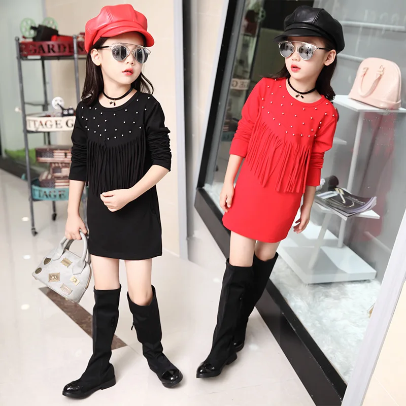 Kids girls spring / autumn tassel sleeve dress 2017 new baby girls clothing fashion beaded dress 4/5/6/7/8/9/10/11/12/13/14 Kids girls spring / autumn tassel sleeve dress 2017 new baby girls clothing fashion beaded dress 4/5/6/7/8/9/10/11/12/13/14<br><br>Aliexpress