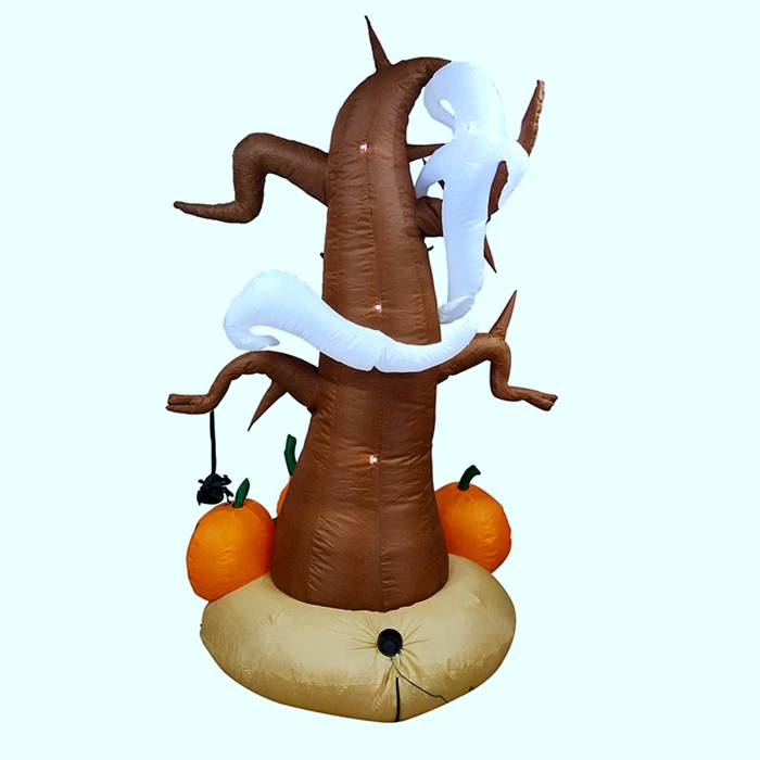 8 Foot Dead Tree With Owl Ghost And Pumpkins Inflatable Halloween