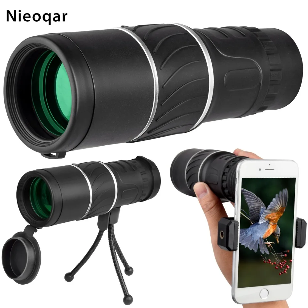 

16 x 52 Dual Focus Monocular Spotting Telescope Zoom Optic Lens Binoculars Coating Lenses Hunting Optic Scope Phone Clip Tripod