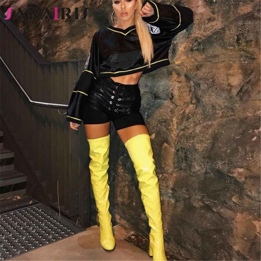 SARAIRIS New Plus Size 48 Patent Pu Leather Lady High Heels Zip Women Shoes Woman Party Office Sexy Evening Over The Knee Boots
SARAIRIS New Plus Size 48 Patent Pu Leather Lady High Heels Zip Women Shoes Woman Party Office Sexy Evening Over The Knee Boots
