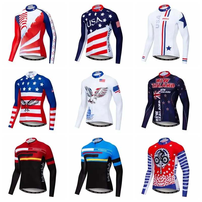 Cycling Jersey Pro Team Reflective Shirt Long Sleeve Men MTB bicycle Clothing Ropa Ciclismo Breathable Road bike jerseys USA
Cycling Jersey Pro Team Reflective Shirt Long Sleeve Men MTB bicycle Clothing Ropa Ciclismo Breathable Road bike jerseys USA
