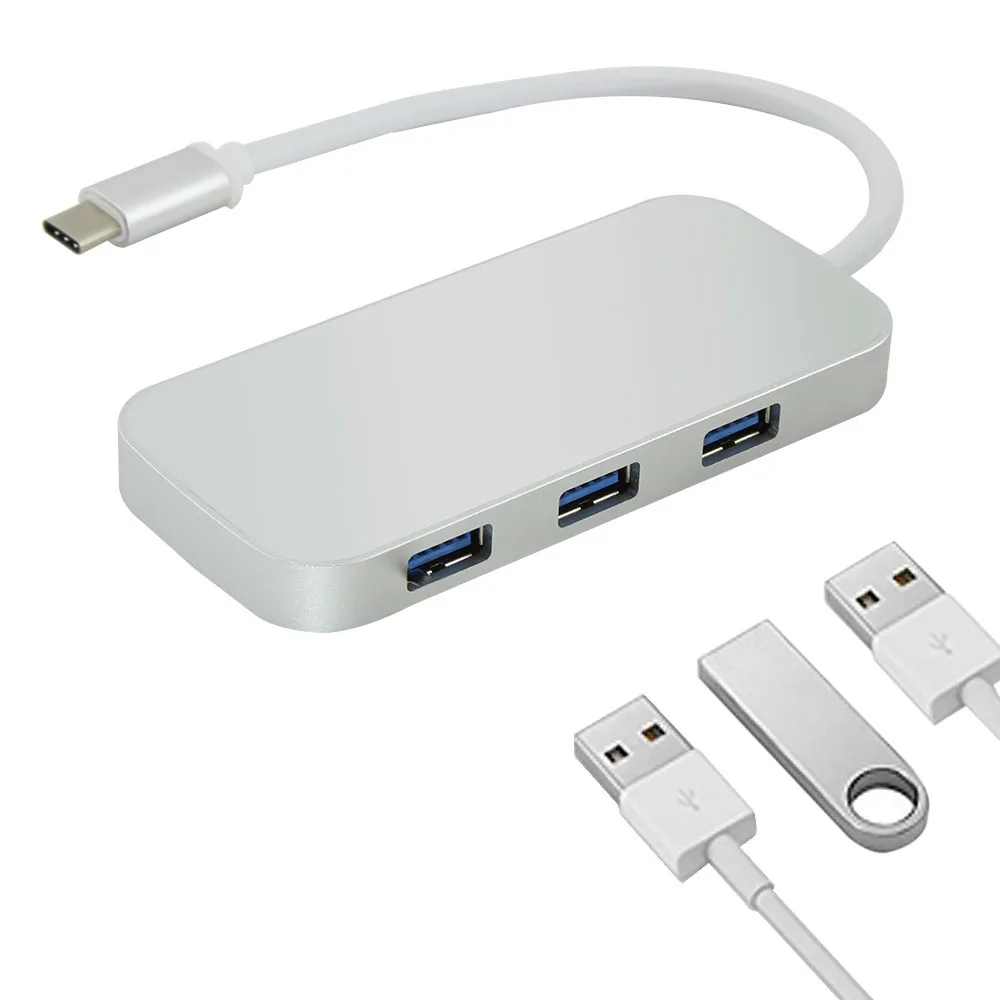 Type C To USB Hub 3.0 Multi Adapter Matel USB 3.0 Splitter With Micro SD Card Reader For PC Huawei Laptop Computer Accessories Type C To USB Hub 3.0 Multi Adapter Matel USB 3.0 Splitter With Micro SD Card Reader For PC Huawei Laptop Computer Accessories