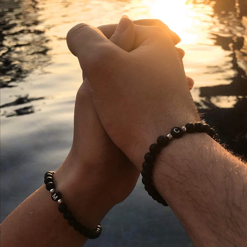 Natural Stones Beaded Bracelet for Men and Women A-Z 26 Letters Bracelet 6MM Matte Black Onyx Handmade Bracelets Fashion Jewelry
Natural Stones Beaded Bracelet for Men and Women A-Z 26 Letters Bracelet 6MM Matte Black Onyx Handmade Bracelets Fashion Jewelry