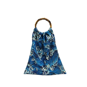 Vintage Bamboo handle bag women 2019 printed handbag Summer Women Bamboo Bag canvas shopping bags Fold soft tote bag Blue wave
Vintage Bamboo handle bag women 2019 printed handbag Summer Women Bamboo Bag canvas shopping bags Fold soft tote bag Blue wave