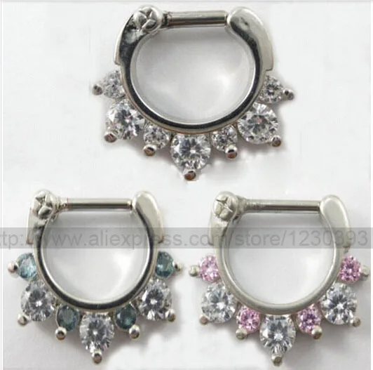 Hot Unique 316L Surgical Steel Aztec Septum Clicker Nose Ring Stud Nose Piercing Stud White and Pink or White and Blue
Hot Unique 316L Surgical Steel Aztec Septum Clicker Nose Ring Stud Nose Piercing Stud White and Pink or White and Blue