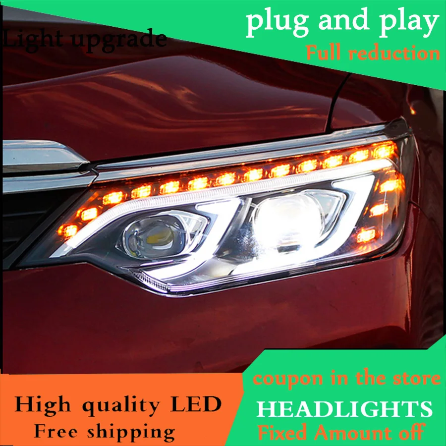 Car Styling Head Lamp Case For Toyota Camry V55 Headlights 2015 2016 LED Headlight DRL H7 HID Xenon Low Beam Flowing Turn Signal
Car Styling Head Lamp Case For Toyota Camry V55 Headlights 2015 2016 LED Headlight DRL H7 HID Xenon Low Beam Flowing Turn Signal
