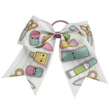 10 pcs Hair Accessories 7"back to school Cheer Bow With Elastic Band Girls cartoon Festival Cheer Bow with Rope Hair Band
10 pcs Hair Accessories 7"back to school Cheer Bow With Elastic Band Girls cartoon Festival Cheer Bow with Rope Hair Band