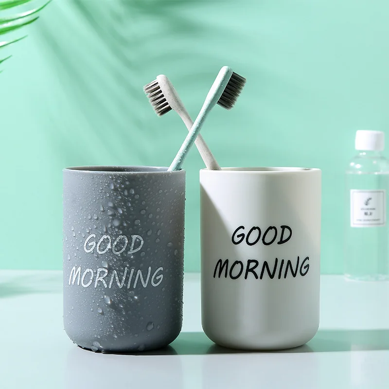 2PCS Plastic Bathroom Toothbrush Cup Simple Plain Portable Couple Tooth Cup Good Morning Bathroom Storage Holder
2PCS Plastic Bathroom Toothbrush Cup Simple Plain Portable Couple Tooth Cup Good Morning Bathroom Storage Holder