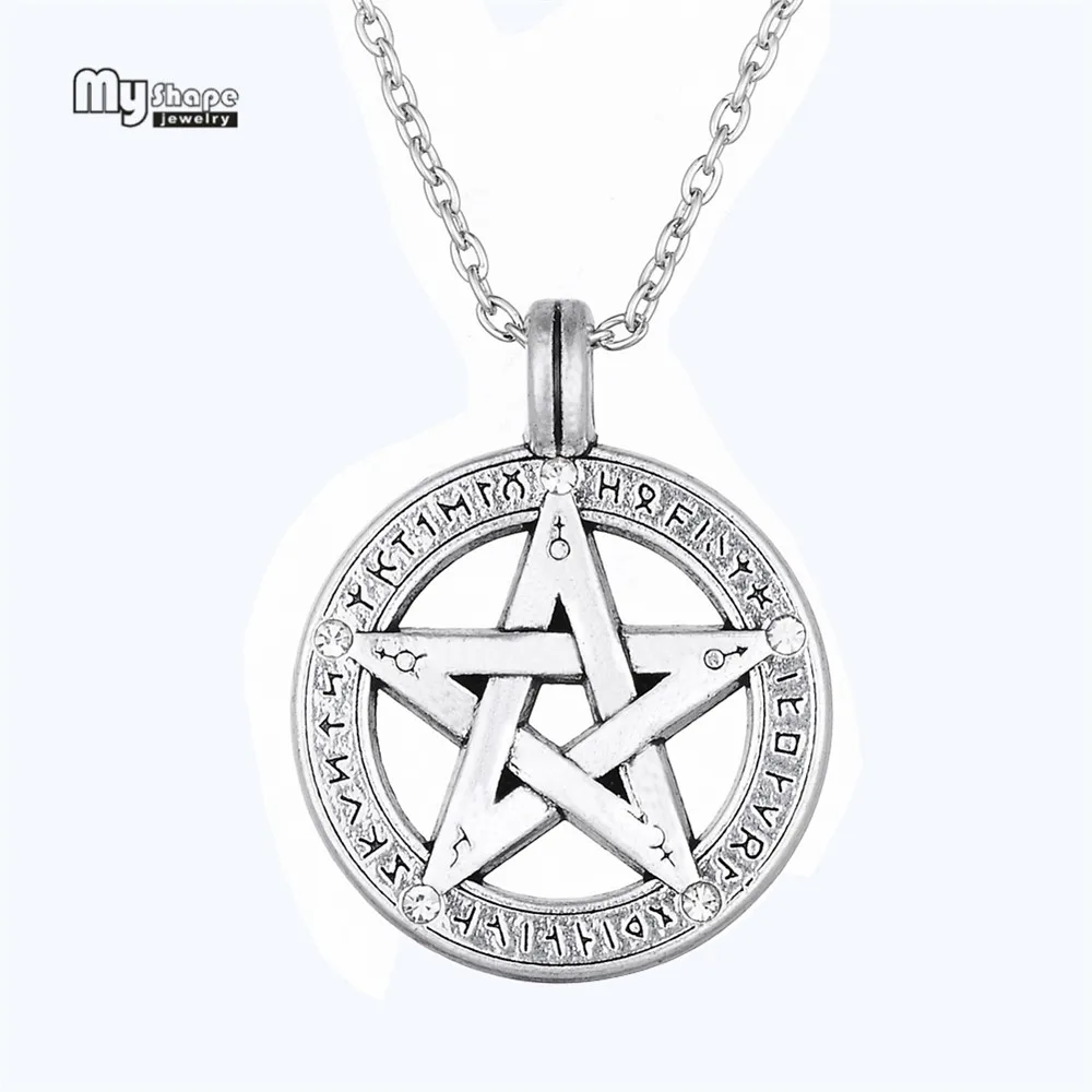 My Shape Hebrew Talisman Supernatural Chain Necklaces Pentacle Pentagram Amulet Pendant Statement Necklace Men Religion Jewelry
My Shape Hebrew Talisman Supernatural Chain Necklaces Pentacle Pentagram Amulet Pendant Statement Necklace Men Religion Jewelry