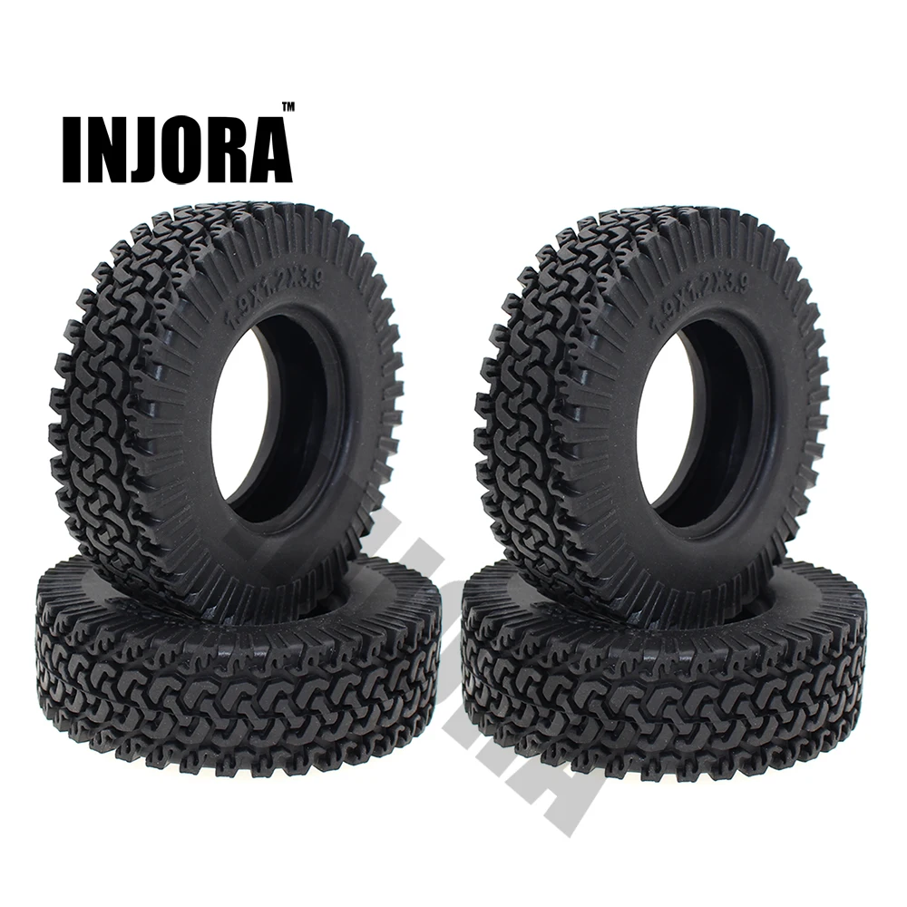 

INJORA 4PCS 98MM 1.9" Rubber Wheel Tires for 1:10 RC Rock Crawler Axial SCX10 RC4WD D90 D110 Tamiya CC01 1.9 Inch Tyres