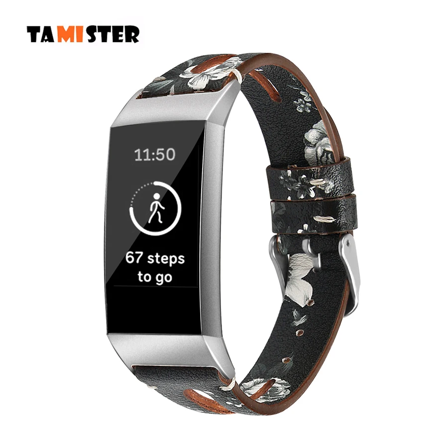 Ремешок из натуральной кожи для Fitbit Charge 4 сменный Браслет часов аксессуары