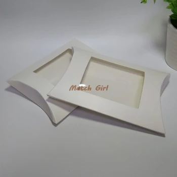 50pcs - White paper pillow box with clear PVC window display box for candle toys sample candy party gift packaging
50pcs - White paper pillow box with clear PVC window display box for candle toys sample candy party gift packaging