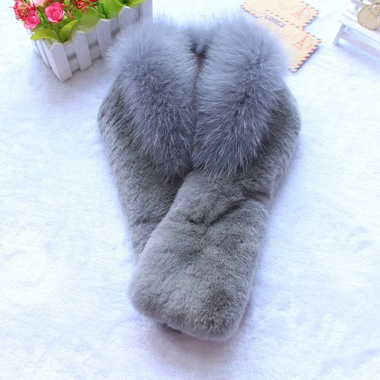 2018 new style one whole piece rex rabbit fur scarf with fox fur trim fashion natural fur stole neck warmer for winter coat wrap
2018 new style one whole piece rex rabbit fur scarf with fox fur trim fashion natural fur stole neck warmer for winter coat wrap