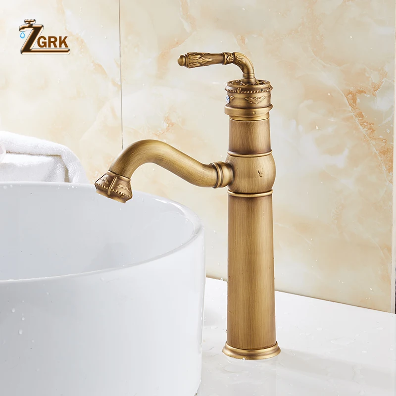 ZGRK Basin Faucets Classic Hot Cold Mixer Taps Single Handle Antique Brass Antique luxury Gravity Casting Deck Mounted Sink Tap
ZGRK Basin Faucets Classic Hot Cold Mixer Taps Single Handle Antique Brass Antique luxury Gravity Casting Deck Mounted Sink Tap