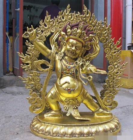 bi002347 29.5"Huge Tibet Bronze Gild Carved Vajrapani Mahakala Tantric Buddha Statue
bi002347 29.5"Huge Tibet Bronze Gild Carved Vajrapani Mahakala Tantric Buddha Statue