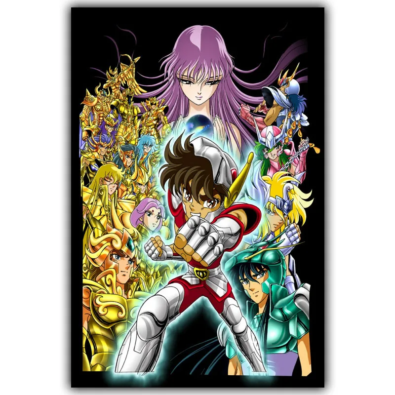 Плакат Saint Seiya Печать холст из шелковой ткани украшение для дома популярный