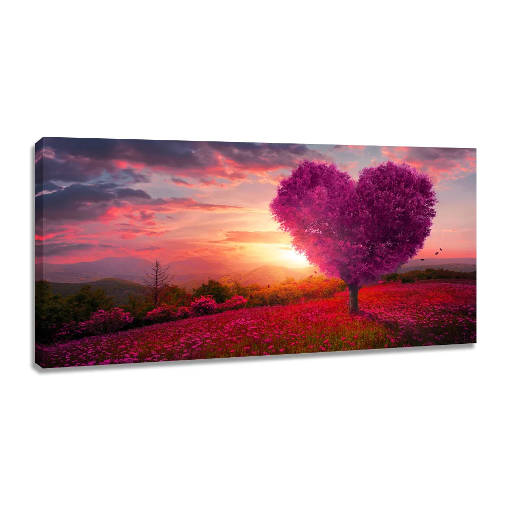 Framed Landscape Wall Art Sunset Pink Heart Shaped Tree Canvas Paintings Seascape Pictures Forest Scenery Poster for Home Decor
Framed Landscape Wall Art Sunset Pink Heart Shaped Tree Canvas Paintings Seascape Pictures Forest Scenery Poster for Home Decor