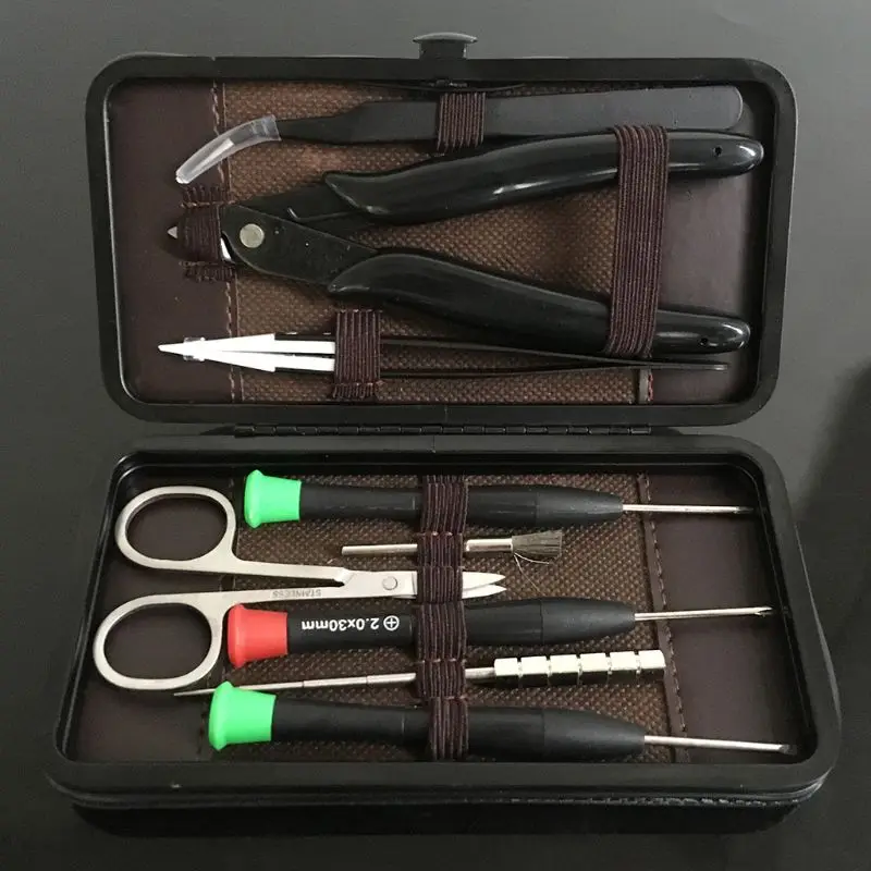 9Pcs/Set DIY Tool Kit Bag Coil Jig Tweezers Scissors Pliers Ceramic Tweezers for Electronic Cigarette RDA RDTA RTA Vape Accessor
9Pcs/Set DIY Tool Kit Bag Coil Jig Tweezers Scissors Pliers Ceramic Tweezers for Electronic Cigarette RDA RDTA RTA Vape Accessor