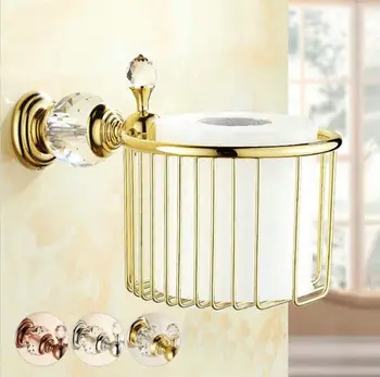 3 Colors golden Crystal Wall Mounted Bathroom Accessories Paper Holders Bathroom Basket 6253
3 Colors golden Crystal Wall Mounted Bathroom Accessories Paper Holders Bathroom Basket 6253