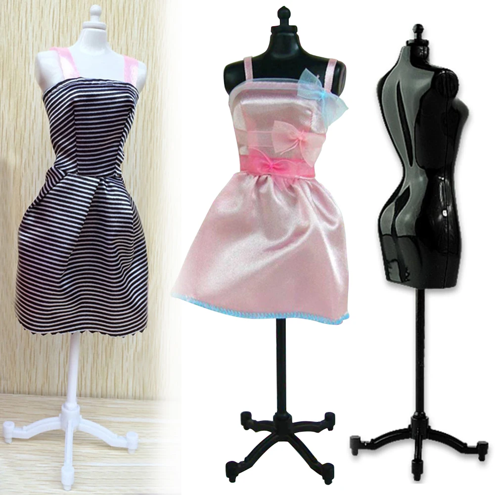 SUPVOX 10pcs Doll Dress Form Display Cloth Gown Plastic Demountable Display Support Holder for Doll Dress Dollhouse Decor