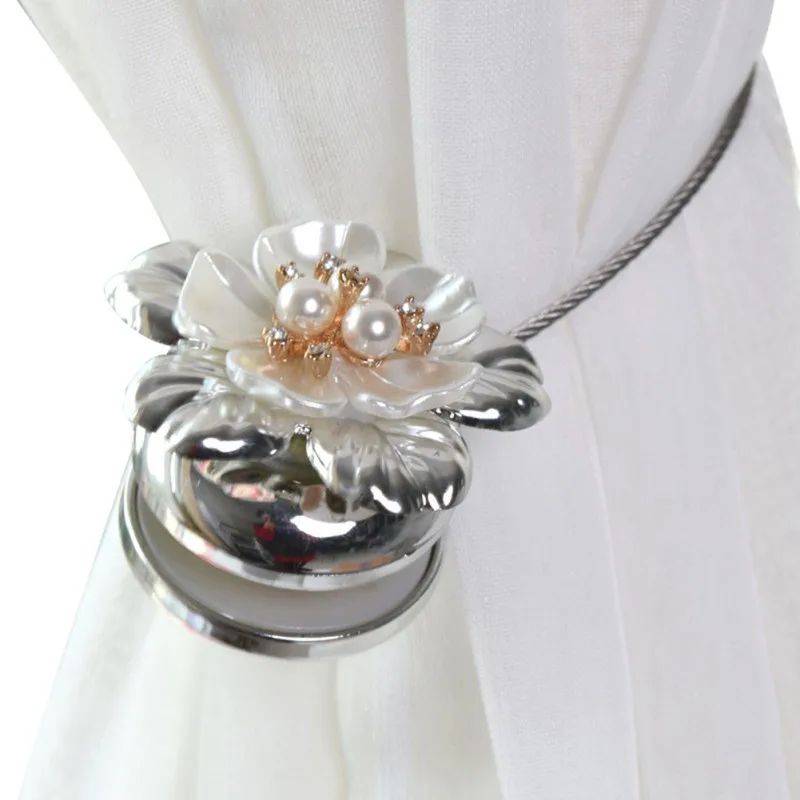 Curtain Magnetic Buckle Gold Silver Flower Steel wire Curtains Tieback Magnet Curtains Belt Curtain Accessories
Curtain Magnetic Buckle Gold Silver Flower Steel wire Curtains Tieback Magnet Curtains Belt Curtain Accessories