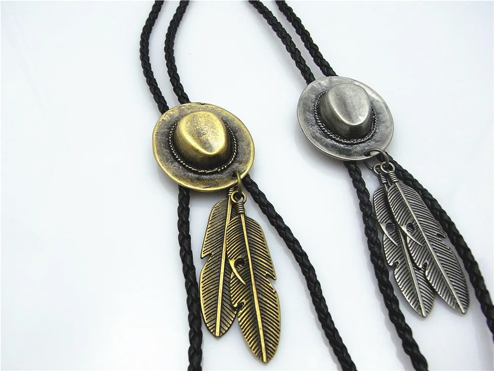 New Retro Shirt Chain Cowboy Hat Double Feathers Poirot Collar Leather Necklace Long Tie Pendant
New Retro Shirt Chain Cowboy Hat Double Feathers Poirot Collar Leather Necklace Long Tie Pendant