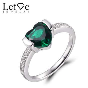 LeiGe Jewelry Emerald Engagement Ring May Birthstone Heart Cut Green Gemstone Ring 925 Sterling Silver Lovely Rings for Girls
LeiGe Jewelry Emerald Engagement Ring May Birthstone Heart Cut Green Gemstone Ring 925 Sterling Silver Lovely Rings for Girls