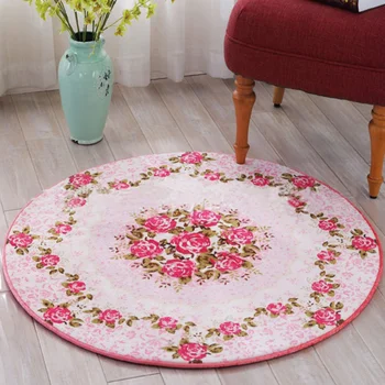 

Vintage Jacquard Continental Round Carpets for living room Multisize Decor Non-slip Carpet Water Absorption fabric Floor Mat Rug