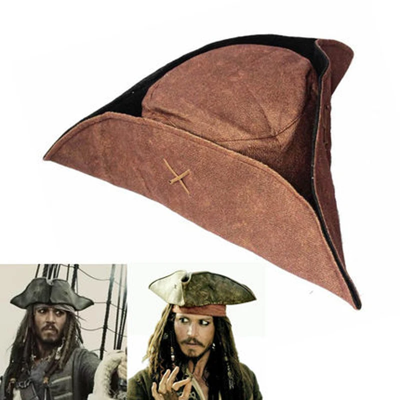 Pirate capBrown Caribbean Pirate Captain Jack Sparrow Tricorn Hat Adult Cosplay Party caps
Pirate capBrown Caribbean Pirate Captain Jack Sparrow Tricorn Hat Adult Cosplay Party caps