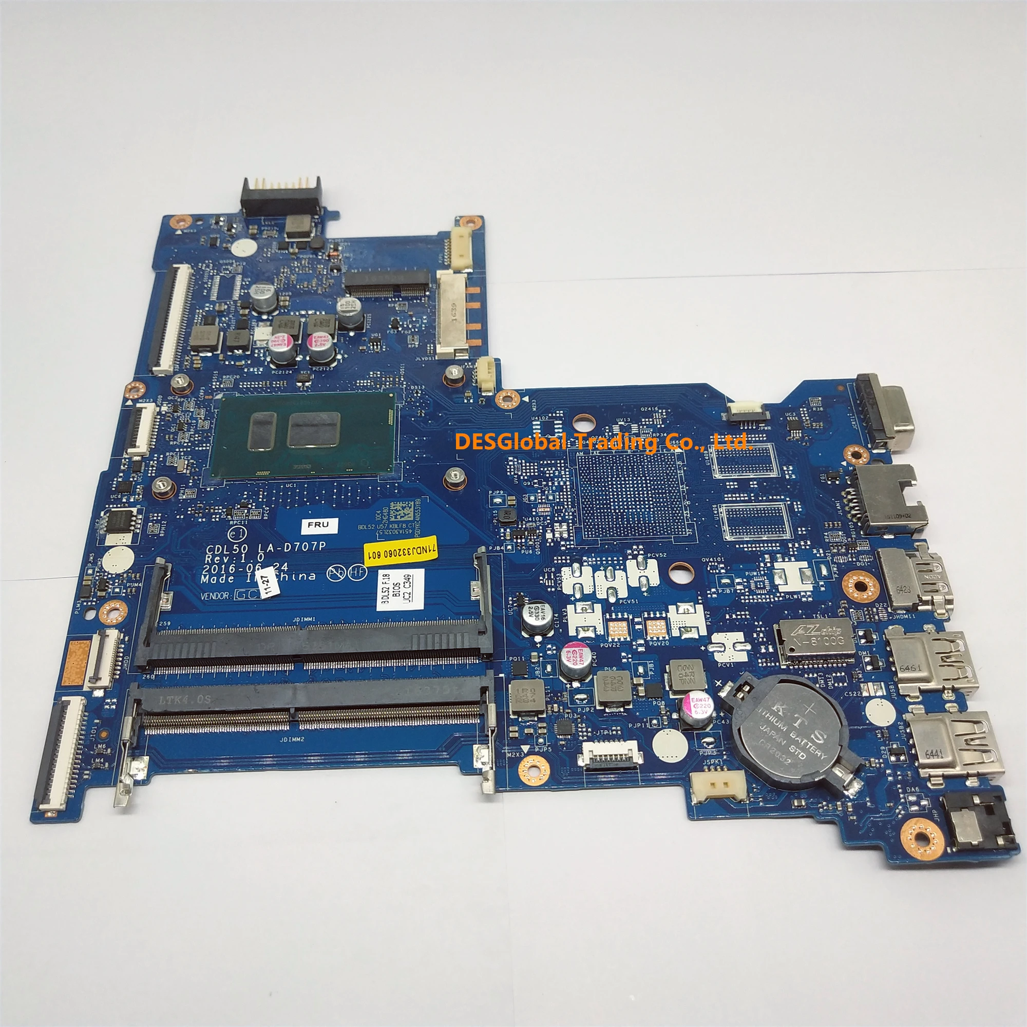 Mainboard CDL50 LA-D707P 910471-601 909213-601 For HP 15-AY 15T-AY Laptop Motherboard i5-7200U 910471-001 909213-001/501
Mainboard CDL50 LA-D707P 910471-601 909213-601 For HP 15-AY 15T-AY Laptop Motherboard i5-7200U 910471-001 909213-001/501