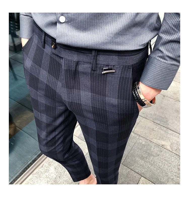 mens purple plaid dress pants