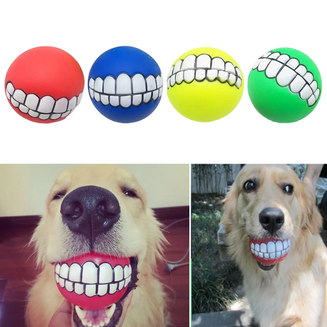 Pet Toys Funny Teeth Rubber Dog Ball Toy Sound Squeak Chew Dog Toys For Small Large Dog
Pet Toys Funny Teeth Rubber Dog Ball Toy Sound Squeak Chew Dog Toys For Small Large Dog