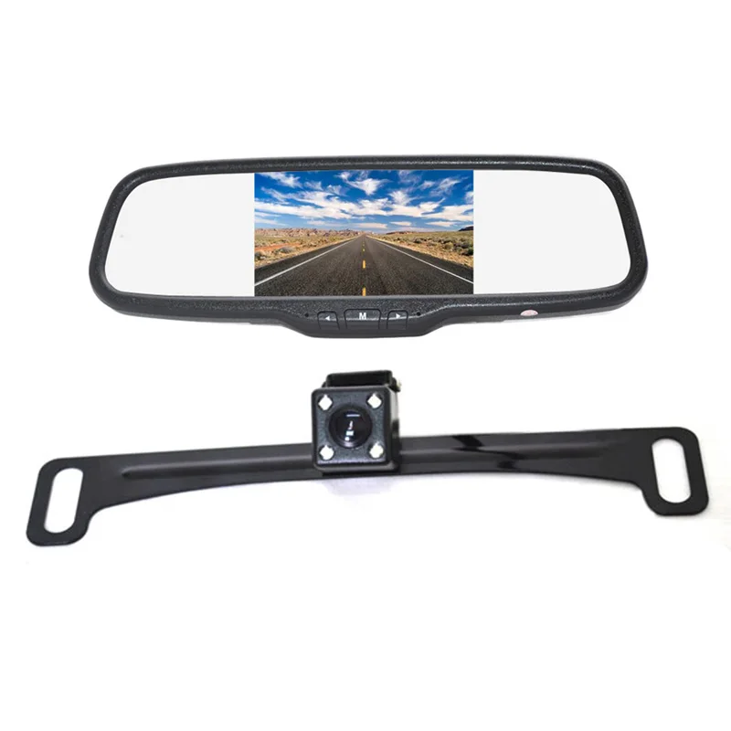 Фото Vardsafe VS411C | License Plate Rear View Reversing Backup Camera + Clip-on Mirror Monitor Kit for Car RV Truck SUV Van Автомобили и