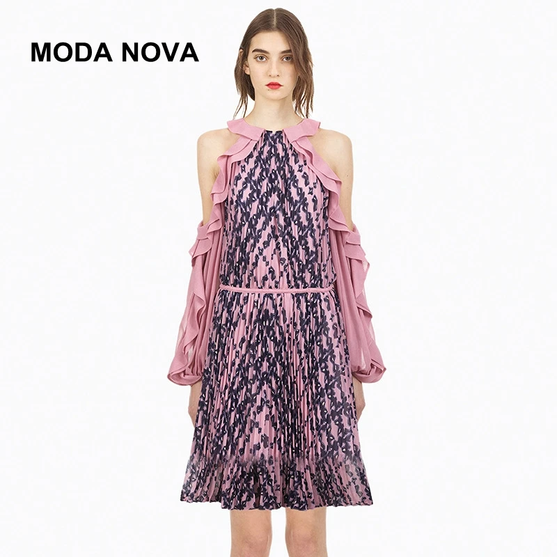 MODA NOVA Self Portrait Dress Women 2018 Autumn Runway Sexy Off Shoulder Ruffles Flora Pleated Long Sleeve Mini Party Dress
MODA NOVA Self Portrait Dress Women 2018 Autumn Runway Sexy Off Shoulder Ruffles Flora Pleated Long Sleeve Mini Party Dress