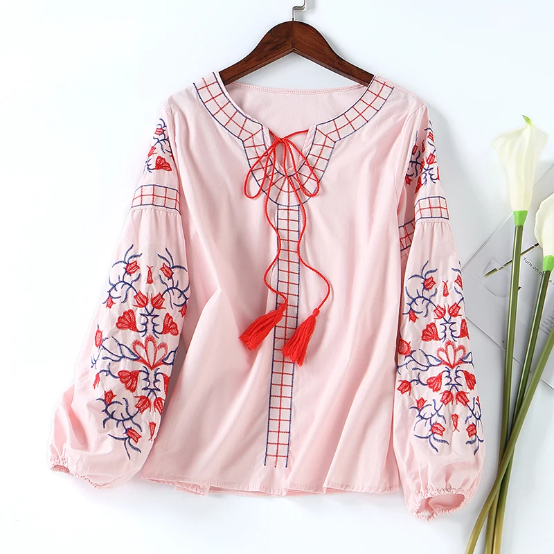 New Women Fashion Cotton Shirt Summer Floral Embroidery Drawstring Female Blouse Shirt Ladies Casual Boho Tops Free Shipping
New Women Fashion Cotton Shirt Summer Floral Embroidery Drawstring Female Blouse Shirt Ladies Casual Boho Tops Free Shipping
