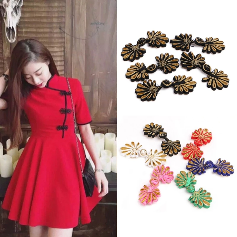10 Pairs Chinese Frog Closure Buttons Flower Knot Fastener Sewing Handmade Craft Jul14_25
10 Pairs Chinese Frog Closure Buttons Flower Knot Fastener Sewing Handmade Craft Jul14_25