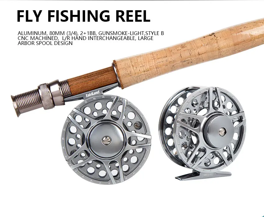 Fly Fishing Set 015c 3/4 Starter Kit 2.7m Carbon Rod 80mm Aluminum