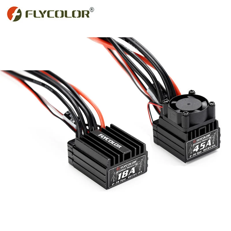 

Flycolor lightning 18A 25A 35A 45A water-proof car ESC 2-3s for RC 1/10 1/16 1/18 cars brushless electroinic speed controller