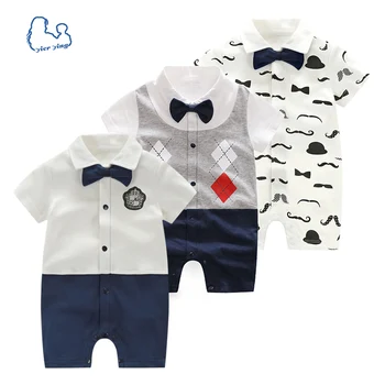 YiErYing Baby Boys Rompers Summer Short sleeve Gentleman 100% Cotton Clothes Small Suit Outfit With Bow Tie Gift 
YiErYing Baby Boys Rompers Summer Short sleeve Gentleman 100% Cotton Clothes Small Suit Outfit With Bow Tie Gift