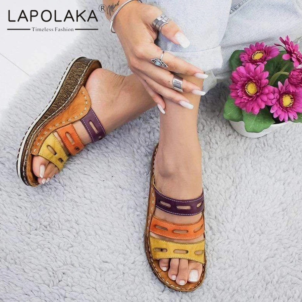 Lapolaka New INS Hot Retro Colored Flat Slippers Women 2019 Summer Large Size 35-43 Sewing Slides Casual Women Shoes Woman
Lapolaka New INS Hot Retro Colored Flat Slippers Women 2019 Summer Large Size 35-43 Sewing Slides Casual Women Shoes Woman