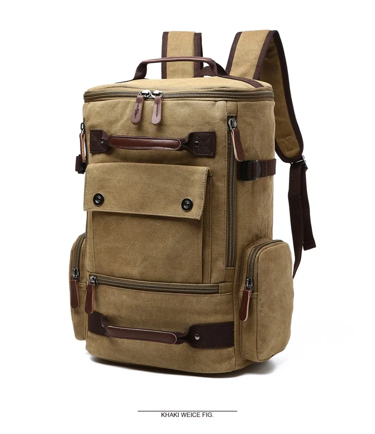 Men Laptop Backpack 15 Inch Rucksack Canvas School Bag Travel Backpacks for Teenage Male Notebook Bagpack Computer Knapsack Bags 6