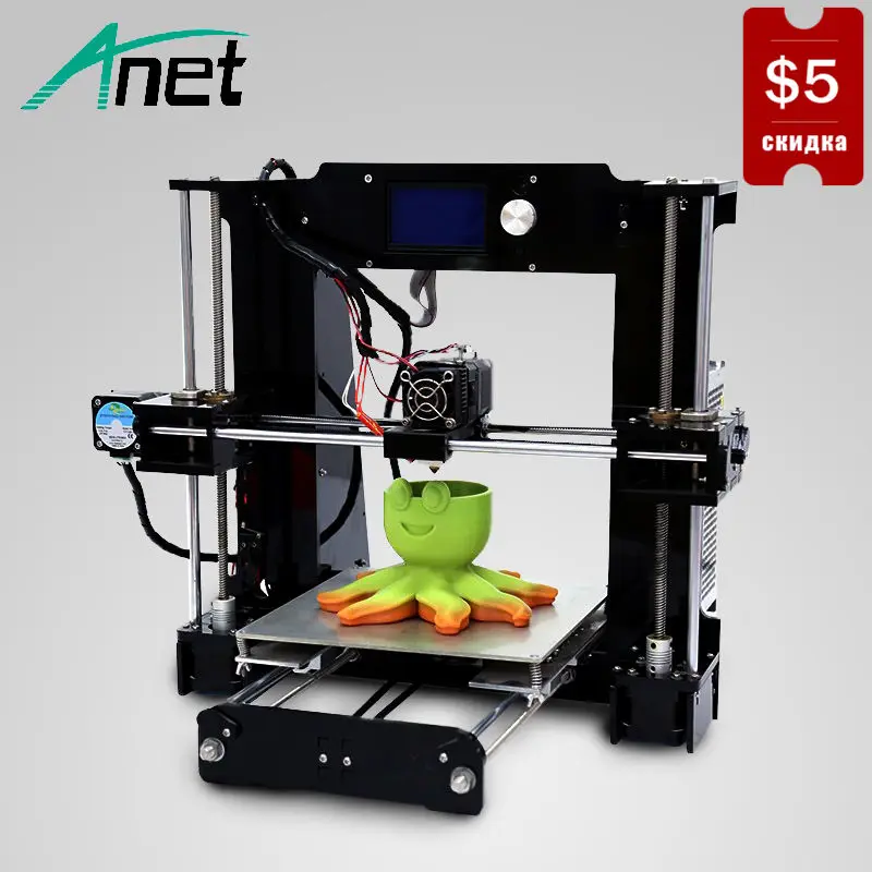 

Anet A6 3D Printer High Precision Prusa i3 Reprap Aluminum HotBed 0.4mm Nozzle 12864 LCD Screen 16GB SD Card Send From Moscow