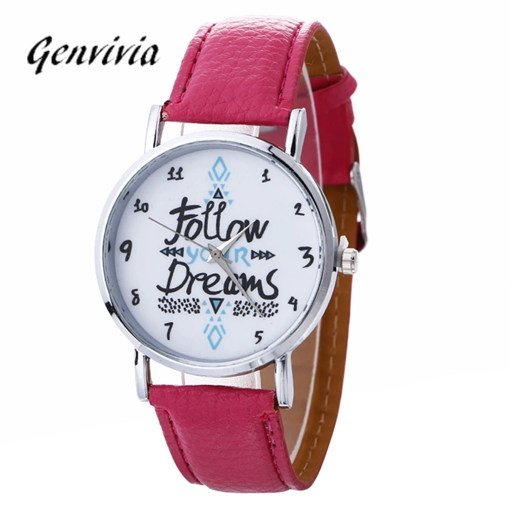 New Design Fashion Ladies Watches Neutral FOLLOW YOUR DREAM Letter Pattern Leather Quartz Wrist Watch Montre Femme
New Design Fashion Ladies Watches Neutral FOLLOW YOUR DREAM Letter Pattern Leather Quartz Wrist Watch Montre Femme