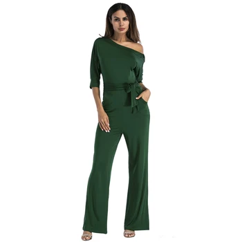 2020 Stylish Office Party Jumpsuits Sexy Off Shoulder Overalls Rompers Female Pure Colors Long Wide Leg Pants With Sashes Button
2020 Stylish Office Party Jumpsuits Sexy Off Shoulder Overalls Rompers Female Pure Colors Long Wide Leg Pants With Sashes Button