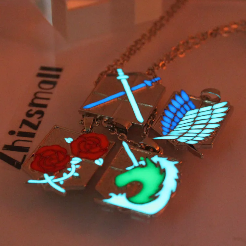 Attack on Titan glowing Necklace Pendants Corps badge Wings Of Liberty scouting legion Chain Jewelry Pendant glow in the dark
Attack on Titan glowing Necklace Pendants Corps badge Wings Of Liberty scouting legion Chain Jewelry Pendant glow in the dark