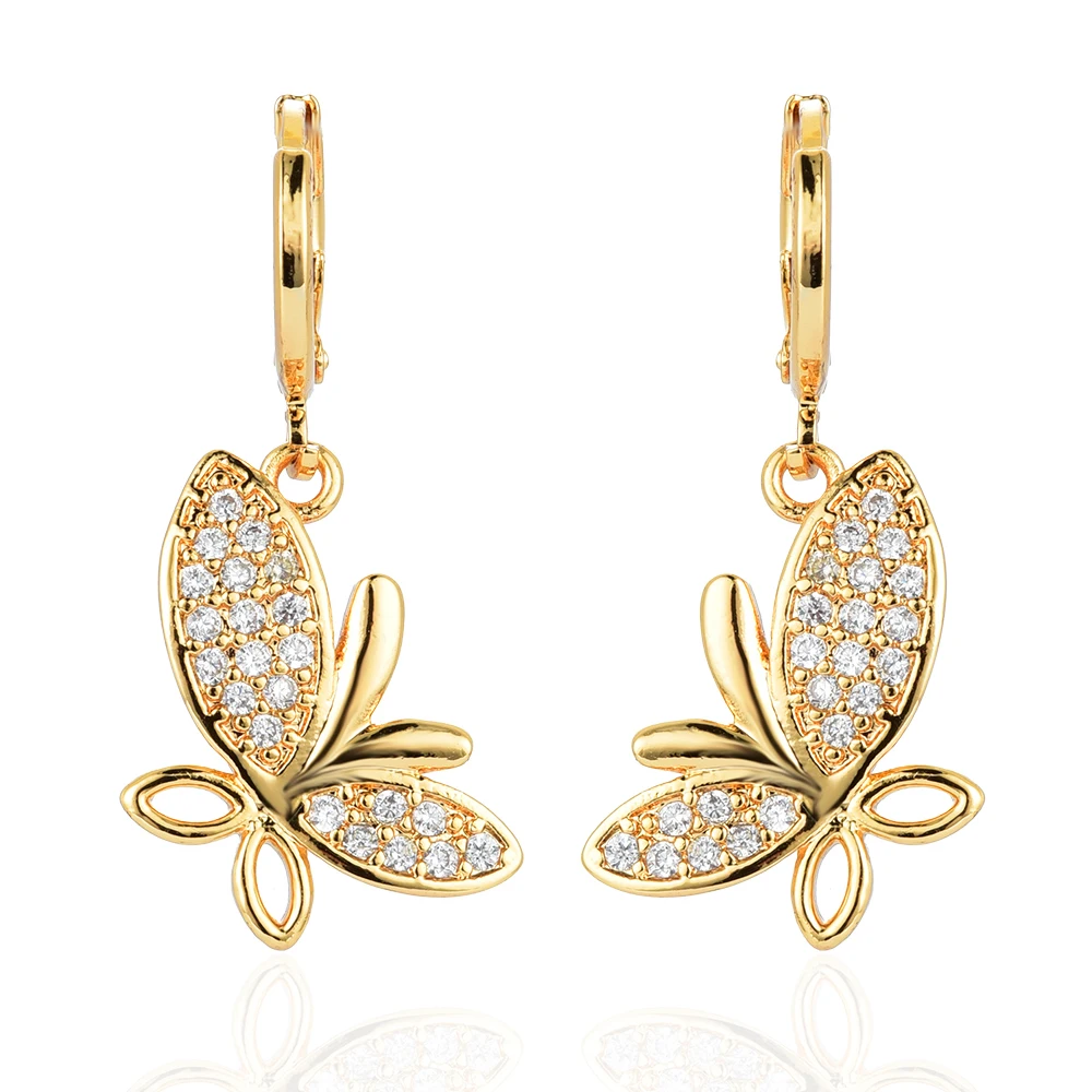 Fashion Women Girls CZ Drop Earrings Gold Color Butterfly Dangle Earrings Jewelry Gifts
Fashion Women Girls CZ Drop Earrings Gold Color Butterfly Dangle Earrings Jewelry Gifts