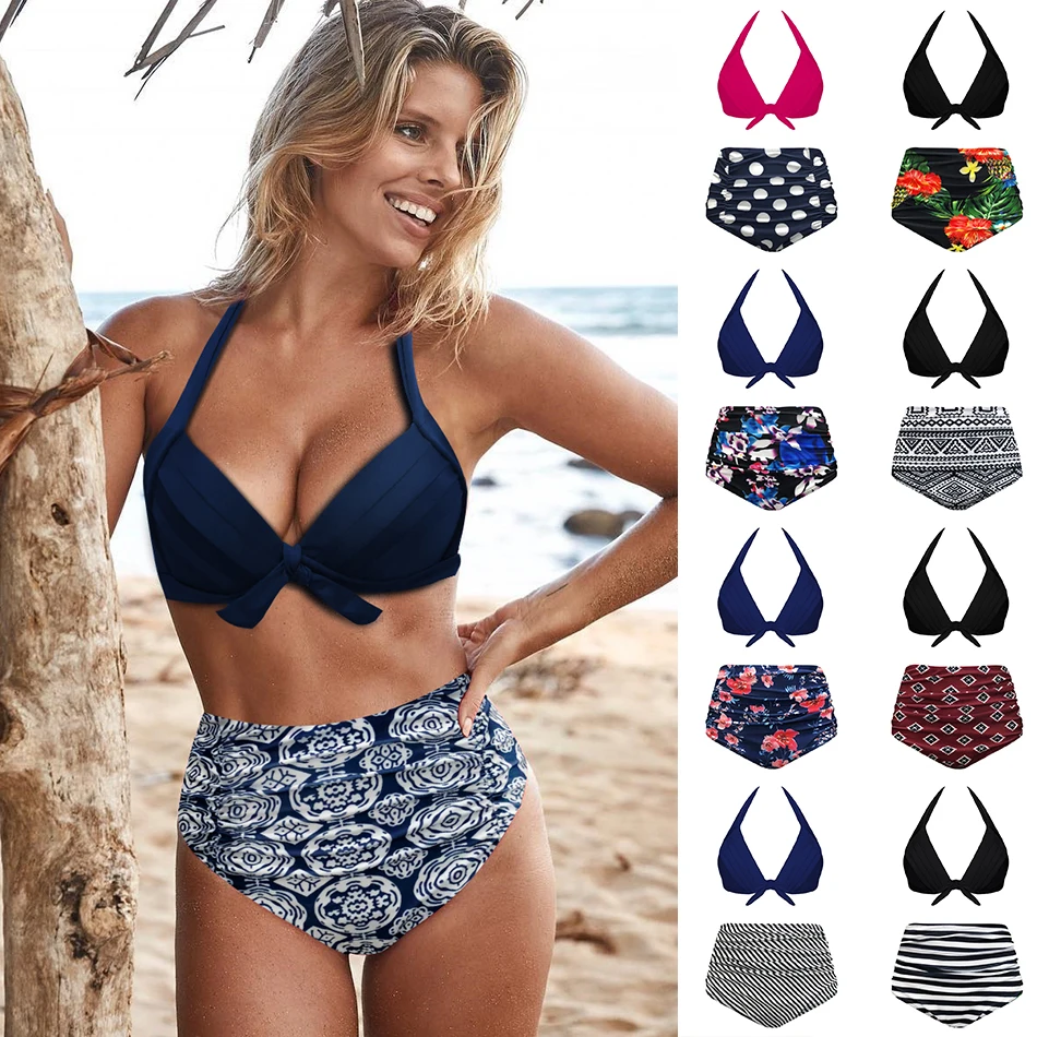 Vintage High Waist Women Bikini Set Push Up Halter Bikinis Brazilian Biquini Swimwear Retro Swimsuit Maillot De Bain Beach Wear
Vintage High Waist Women Bikini Set Push Up Halter Bikinis Brazilian Biquini Swimwear Retro Swimsuit Maillot De Bain Beach Wear