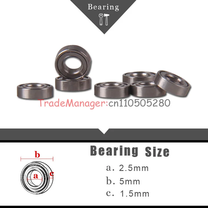 

Free delivery 10PCS Rail Ball Bearing Rapid Prototyping 3D Printer Brand new imported bearings 2.5*5*1.5mm Spare parts